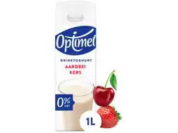 Hoogvliet Optimel Drinkyoghurt aardbei kers 0% vet aanbieding