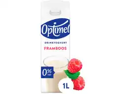 Hoogvliet Optimel Drinkyoghurt framboos 0% vet aanbieding