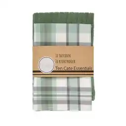 Marskramer Keukenset check groen ten cate 1x theedoek 1x keukendoek aanbieding