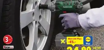 Lidl ParksideⓇ Accu-slagmoersleutel 20 V zonder accu en lader aanbieding