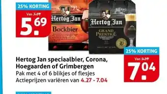 Hoogvliet Hertog Jan speciaalbier, Corona, Hoegaarden of Grimbergen aanbieding
