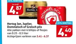 Hoogvliet Hertog Jan, Jupiler, Dommelsch of Grolsch pils aanbieding