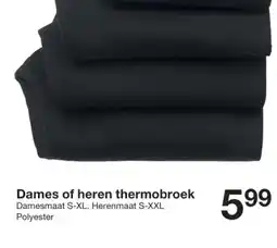 Zeeman Dames of heren thermobroek aanbieding