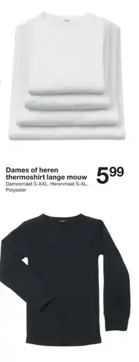 Zeeman Dames of heren thermoshirt lange mouw aanbieding