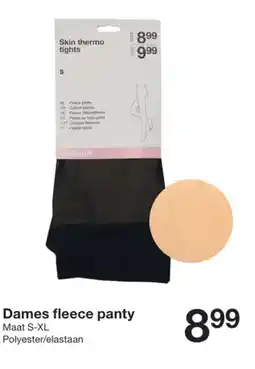 Zeeman Dames fleece panty aanbieding