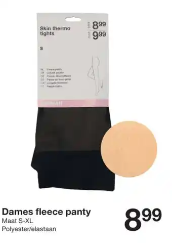 Zeeman Dames fleece panty aanbieding