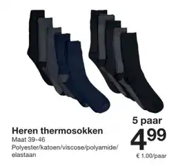 Zeeman Heren thermosokken aanbieding