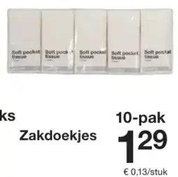 Zeeman Zakdoekjes aanbieding