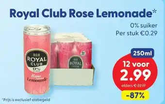 Die Grenze Royal Club Rose Lemonade aanbieding