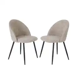 Action Stoelen bouclé - 2 stuks - Soft Taupe aanbieding