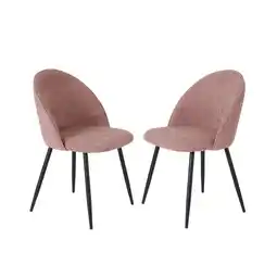 Action Stoelen bouclé - 2 stuks - Smokey Rose aanbieding