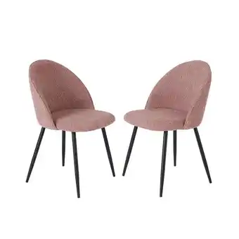 Action Stoelen bouclé - 2 stuks - Smokey Rose aanbieding