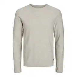 ANWB Jack & Jones Heren Pullover Knit Crew Neck Beige aanbieding