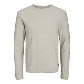 ANWB Jack & Jones Heren Pullover Knit Crew Neck Beige aanbieding