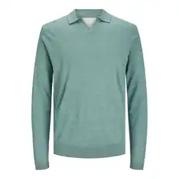 ANWB Jack & Jones Heren Cigor Linen Split Neck Groen aanbieding