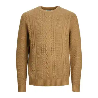 ANWB Jack & Jones Heren Caden Knit Crew Neck Bruin aanbieding