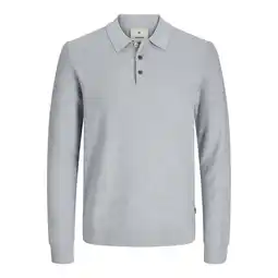 ANWB Jack & Jones Heren Sandri Knit Polo LS Grijs aanbieding