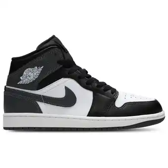 Foot Locker Jordan 1 Mid Sneakers Heren - Zwart - Maat 40.5 - Leer, Synthetisch aanbieding