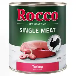 Zooplus Voordeelpakket Rocco Single Meat 24 x 800 g - Kalkoen aanbieding
