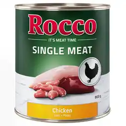 Zooplus Voordeelpakket Rocco Single Meat 24 x 800 g - Kip aanbieding