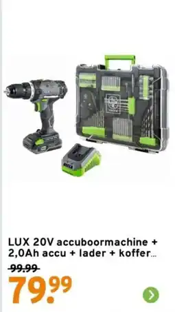 GAMMA LUX 20V accuboormachine + 2,0Ah accu + lader + koffer aanbieding