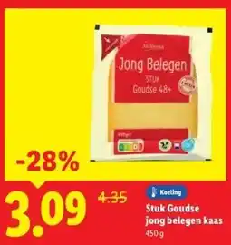 Lidl Stuk Goudse jong belegen kaas aanbieding