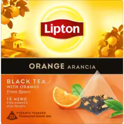Dekamarkt Lipton Zwarte thee orange arancia kop 20 zk aanbieding