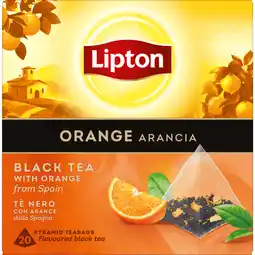 Dekamarkt Lipton Zwarte thee orange arancia kop 20 zk aanbieding