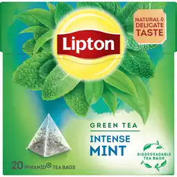 Dekamarkt Lipton Groene thee intense mint 20 zk aanbieding