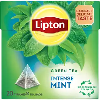Dekamarkt Lipton Groene thee intense mint 20 zk aanbieding