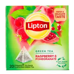 Dekamarkt Lipton Groene thee raspberry & pomegr 20 zk aanbieding