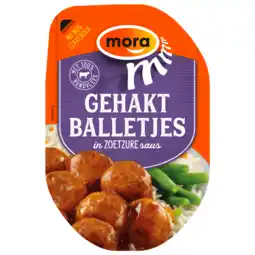 Dekamarkt Mora Gehaktballetjes in zoetzure saus aanbieding