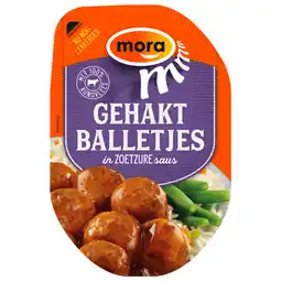 Dekamarkt Mora Gehaktballetjes in zoetzure saus aanbieding