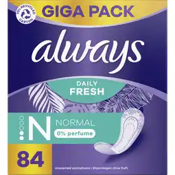 Dekamarkt Always Inlegkruisjes fresh & protect normal aanbieding