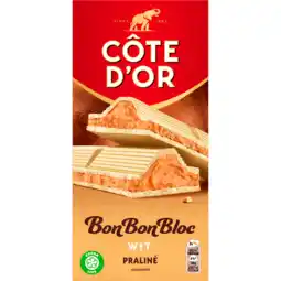 Dekamarkt Côte d'Or Bonbonbloc praline wit aanbieding