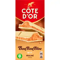 Dekamarkt Côte d'Or Bonbonbloc praline wit aanbieding