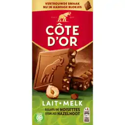 Dekamarkt Côte d'Or Chocolade tablet melk-hazelnoot aanbieding