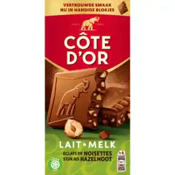 Dekamarkt Côte d'Or Chocolade tablet melk-hazelnoot aanbieding