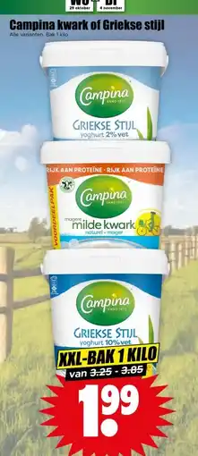 Dirk Campina kwark of Griekse stijl aanbieding