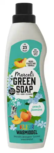 Dekamarkt Marcel's Green Soap Vloeibaar wasmiddel peach jasmine 23 wasb aanbieding