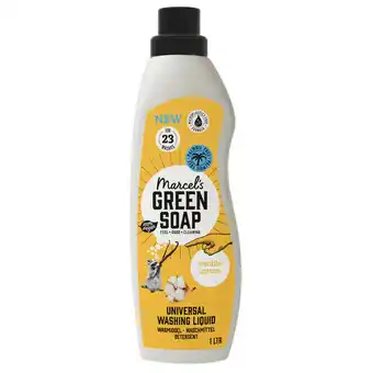 Dekamarkt Marcel's Green Soap Vloeibaar wasmiddel vanilla cotton 23 wasb aanbieding