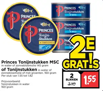 Vomar Voordeelmarkt Princes tonijnstukken msc of of tonijnstukken aanbieding