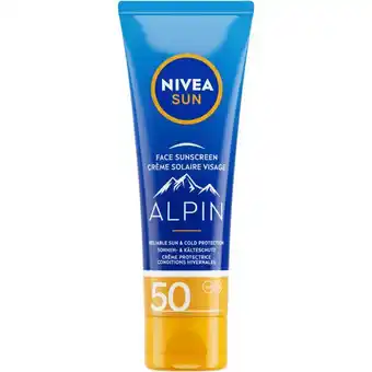 Etos NIVEA SUN Alpin Face Zonnebrandcrème SPF 50 50 ML aanbieding