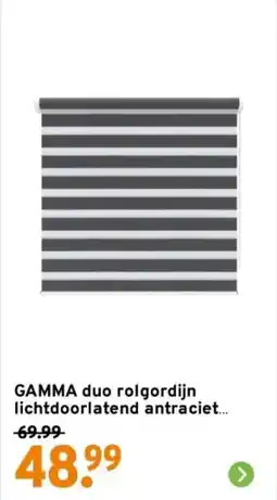GAMMA GAMMA duo rolgordijn lichtdoorlatend antraciet. aanbieding