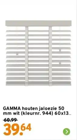 GAMMA GAMMA houten jaloezie 50 mm wit aanbieding