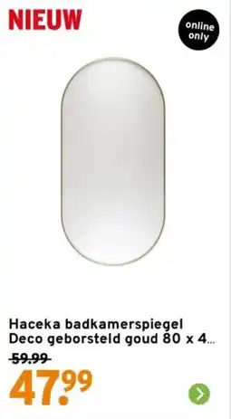 GAMMA Haceka badkamerspiegel Deco geborsteld goud aanbieding