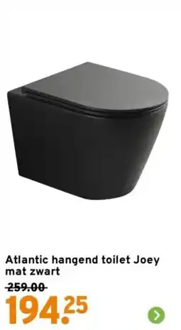 GAMMA Atlantic hangend toilet Joey mat zwart aanbieding