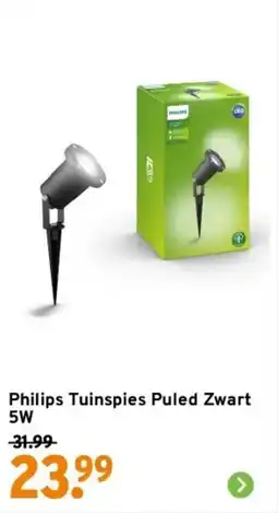 GAMMA Philips Tuinspies Puled Zwart 5W aanbieding