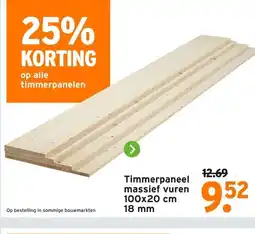 GAMMA Timmerpaneel massief vuren 100x20 cm aanbieding