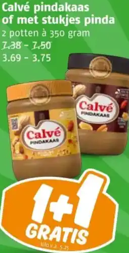 Poiesz Calvé pindakaas of met stukjes pinda aanbieding